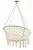 Leagan pentru copii Novokids Round Textile Swing Beige interior si exterior, suspendabil, greutate suportata 120 kg, pentru casa si gradina