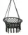 Leagan pentru copii Novokids Round Textile Swing Negru interior si exterior, suspendabil, greutate suportata 120 kg, pentru casa si gradina