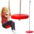 Leagan rotund pe franghie, pentru copii, Kruzzel, asamblare simpla, Lungime reglabila 100-175 cm, diametru disc 28cm, Red