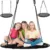 Leagan rotund tip cuib pentru copii, Kruzzel, cadru robust de 100 cm, capacitate 150 kg, black