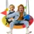 Leagan rotund tip cuib pentru copii, Kruzzel, cu 2 optiuni de montare, cadru robust de 110 cm, capacitate 150 kg, multicolor