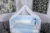Lenjerie 9 piese Squars alb-albastru cu baldachin 120×60 cm