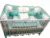 Lenjerie cu 6 aparatori pufoase si fundite Bicolore Verde Menta 140×70 cm