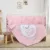 Lenjerie cu 7 piese pentru patut 120×60 cm Lorelli Lily Little Bear Pink din bumbac ranforce