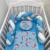 Lenjerie de pat 120×60 cm cu aparatoare impletita 180 cm pepene rosu pe blue-turquise-alb