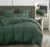 Lenjerie de pat cu 6 piese Natur Uni Baroque cu cearceaf pat clasic, cearceaf pilota 200 x 230 cm, 2 fete perna 50 x 70 cm si 2 fete perna 70 x 70 cm verde
