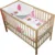 Lenjerie patut 120×60 cm cu 4 piese Nichiduta Owls roz