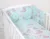 Lenjerie patut 3 piese cu protectie laterala Unicorn Mint