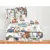 Lenjerie patut cu 3 piese MimiNu, pentru patut 120×60 cm, cu protectie laterala, din bumbac, Design, Zoo