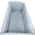 Lenjerie patut cu 5 piese si aparatori Maxi 140×70 cm Croitoria Noastra fluturi albi pe albastru deschis