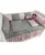 Lenjerie personalizata cu aparatori din 7 pernute pufoase Roz pal cu stelute pe gri 120×60 cm