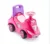 Masinuta copii Ride-On fara pedale First Step Car Pink de la 12 luni, spatar cu functie de impingere, spatiu de depozitare sub scaun, volan cu claxon