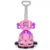 Masinuta copii de impins 3 in 1 Ecotoys 381 roz, maner parental detasabil, spatiu de depozitare, suport pentru picioare, greutate maxim admisa 25 kg