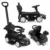 Masinuta pentru copii Ecotoys Mercedes C Class Negru cu maner de impins, volan interactiv cu sunete, varsta 1-3 ani
