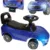 Masinuta pentru copii fara pedale Ikonka Blue Baby Car, cu sunete si lumini, spatar inalt cu posibilitatea de impingere, spatiu de depozitare, 3-6 ani, greutate maxima admisa 30 kg