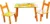 Masuta copii din MDF cu doua scaune Novokids My first table, dimensiuni 59X39X40, suprafata lucioasa, Portocaliu