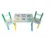 Masuta copii din MDF cu doua scaune Novokids My first table, dimensiuni 59X39X40, suprafata lucioasa, cu litere, Alb Verde