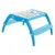 Masuta copii din plastic aditivat cu doua bancute Novokids Study Table 95X78X49 cm, Suprafata lucioasa, Model Baietel cu Catelus Albastru