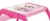 Masuta copii din plastic aditivat cu doua bancute Novokids Study Table dimensiuni 95X78X49 cm, Suprafata lucioasa, Model Printesa cu Unicorn Roz