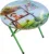 Masuta pliabila pentru copii din MDF Novokids Round folding table Cu doua scaune pliabile, Diametru 60 cm, 2 niveluri de inaltime, Suprafata lucioasa, Model alfabet Verde