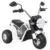 Motocicleta electrica pentru copii MiniBike 71x53x57 cm alb cu scaun piele, panou audio, sunete si lumini