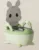 Olita bebelusi Little Mom Cute Rabbit Green, cu adaptor moale din spuma PU, vas colector detasabil, baza anti-alunecare, protectie antistropire, spatar ergonomic
