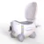 Olita educationala pentru copii Little Mom Airplane Grey cu baza ampla, colac moale din spuma, manere, capac rabatabil