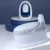 Olita pentru copii Little Mom Grey Toilet, model educativ si muzical, cu design realist, colac moale din spuma PU, capac rabatabil si vas colector detasabil, dimensiune 40 x 28 x 30 cm