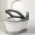 Olita pentru copii tip minitoaleta Little Mom Grey, cu adaptor confortabil din PU, design ergonomic, vas colector detasabil, Capac rabatabil si suport pentru servetele, dimensiune 34 x 38 x 28 cm