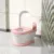 Olita pentru copii tip minitoaleta Little Mom Pink, cu adaptor confortabil din PU, design ergonomic, vas colector detasabil, Capac rabatabil si suport pentru servetele, dimensiune 34 x 38 x 28 cm