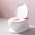 Olita tip minitoaleta pentru copii Little Mom Pink cu sunete, colac din PVC, vas colector detasabil, capac rabatabil cu functie de spatar si suport pentru servetele, dimensiuni 27x22x32 cm