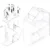 Organizator din lemn Ginger home cu 2 cutii textile, rafturi si tabla Forest