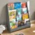 Organizator din lemn pentru copii Ginger Home AlbGri cu 4 rafturi pentru carti si reviste,61x30x70 cm