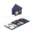 Organizator din lemn pentru copii Ginger Home Monster pentru jucarii cu 9 cutii textile detasabile,colturi si margini rotunjite,dimensiune 92x30x60 cm