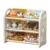 Organizator pentru jucarii Nichiduta Garden Butterfly Yellow, cu 3 nivele si 6 cutii depozitare, margini rotunjite, 77x66x32 cm