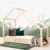 Pat pentru copii Montessori tip casuta, LittleAmy, Dream, Natur, 100 x 180 cm
