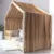 Pat pentru copii montessori tip casuta, LittleAmy, Cozi Cottage, balustrade cu bare rotunde, Natur, 70 x 140 cm