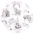 Paturica de infasat Qmini multifunctionala 75×75 cm din bumbac Elephants on Rainbow Pink