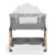 Patut Co-Sleeper Cangaroo Adoro Grey 90×53 cm cu laterala culisanta, Saltea si Plasa de insecte incluse, Spatiu depozitare, 7 nivele de reglare a inaltimii, Roti cu frana