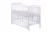 Patut bebe Olek alb din lemn masiv, inaltime reglabila a saltelei, sertar inclus