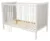 Patut din lemn 120 x 60 cm multifunctional cu laterala detasabila si somiera reglabila pe 3 nivele de inaltime Nichiduta Cezar Alb