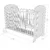 Patut din lemn MDF Nichiduta Ptilou Gray Stars cu sistem 3 bare detasabile, Somiera reglabila pe 3 nivele de inaltime, Vopsea sigura pe baza de apa, Design modern, Margini rotunjite,Dimensiuni interioare 120x60cm