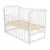Patut din lemn Ola BabyNeeds 120×60 cm cu laterala culisanta Alb