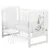Patut din lemn Timmi BabyNeeds Girafa 120×60 cm cu laterala culisanta Alb