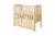 Patut din lemn Tobi natural 100 x 50 cm cu laterala culisanta, roti cu blocare si    protectie silicon pentru dentitie