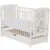Patut din lemn cu roti Timmi Heart Qmini 120×60 cm cu sertar din lemn de pin mdf somiera reglabila alb