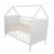 Patut din lemn tip Casuta 140×70 cm cu sertar Domek Alb
