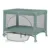 Patut pliabil, Lionelo, Laura, 102 x 74 cm, Cu doua nivele, Functie de tarc, Cu roti, Include salteluta si geanta de transport, Pereti din plasa, Deschidere laterala, Pana la 15 kg, 0 luni +, Verde