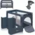 Patut pliabil, Lionelo, Stefi, Cu un nivel, Cu intrare laterala cu fermoar, 2 roti, 120×60 cm, Conform cu standardul european de securitate EN 716, Albastru