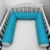 Perna bumper Deseda pentru pat bebe 180 cm buline pe turquise